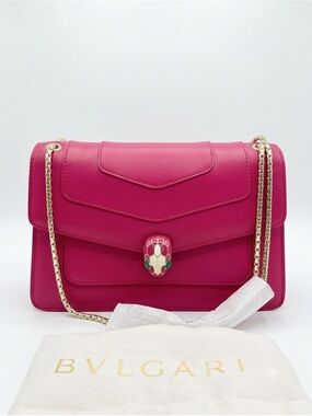 Brand New Bvlgari Serpenti Forever Medium Shoulder Bag in Fuchsia